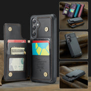 For Samsung Galaxy S24 FE 5G CaseMe C22 Card Slots Holder RFID Anti-theft Phone Case(Black)