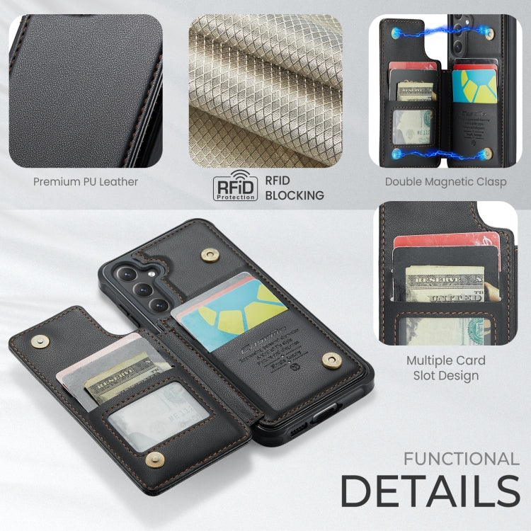 For Samsung Galaxy S24 FE 5G CaseMe C22 Card Slots Holder RFID Anti-theft Phone Case(Black) - free shipping - PMC Jewellery - Order now!