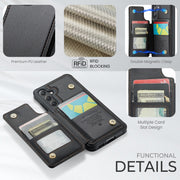 For Samsung Galaxy S24 FE 5G CaseMe C22 Card Slots Holder RFID Anti-theft Phone Case(Black)