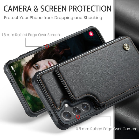 For Samsung Galaxy S24 FE 5G CaseMe C22 Card Slots Holder RFID Anti-theft Phone Case(Black)