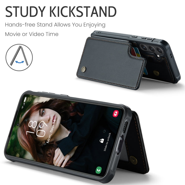 For Samsung Galaxy S24 FE 5G CaseMe C22 Card Slots Holder RFID Anti-theft Phone Case(Black) - free shipping - PMC Jewellery - Order now!