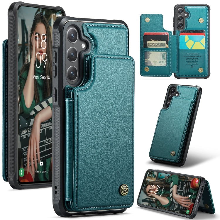 For Samsung Galaxy S24 FE 5G CaseMe C22 Card Slots Holder RFID Anti-theft Phone Case(Green) - free shipping - PMC Jewellery - Order now!
