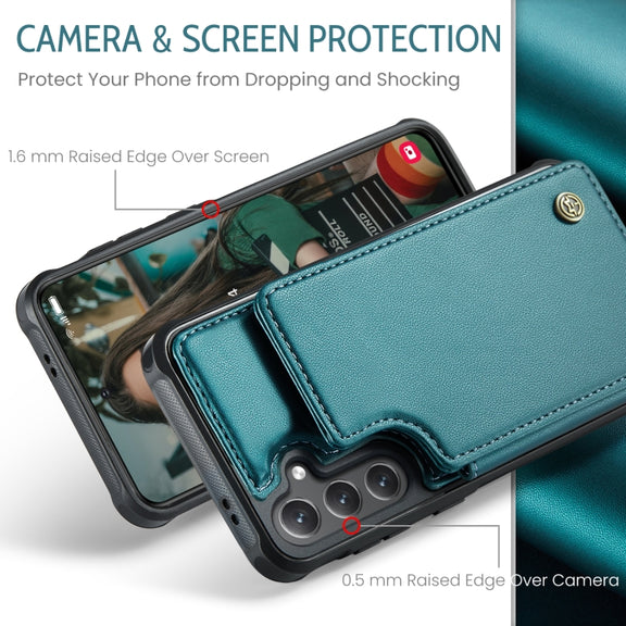 For Samsung Galaxy S24 FE 5G CaseMe C22 Card Slots Holder RFID Anti-theft Phone Case(Green)