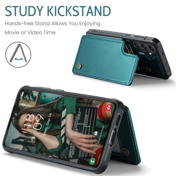 For Samsung Galaxy S24 FE 5G CaseMe C22 Card Slots Holder RFID Anti-theft Phone Case(Green)