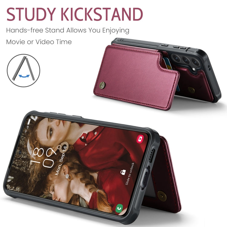 For Samsung Galaxy S24 FE 5G CaseMe C22 Card Slots Holder RFID Anti-theft Phone Case(Red) - free shipping - PMC Jewellery - Order now!
