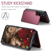 For Samsung Galaxy S24 FE 5G CaseMe C22 Card Slots Holder RFID Anti-theft Phone Case(Red)