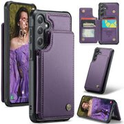 For Samsung Galaxy S24 FE 5G CaseMe C22 Card Slots Holder RFID Anti-theft Phone Case(Purple)