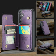 For Samsung Galaxy S24 FE 5G CaseMe C22 Card Slots Holder RFID Anti-theft Phone Case(Purple)