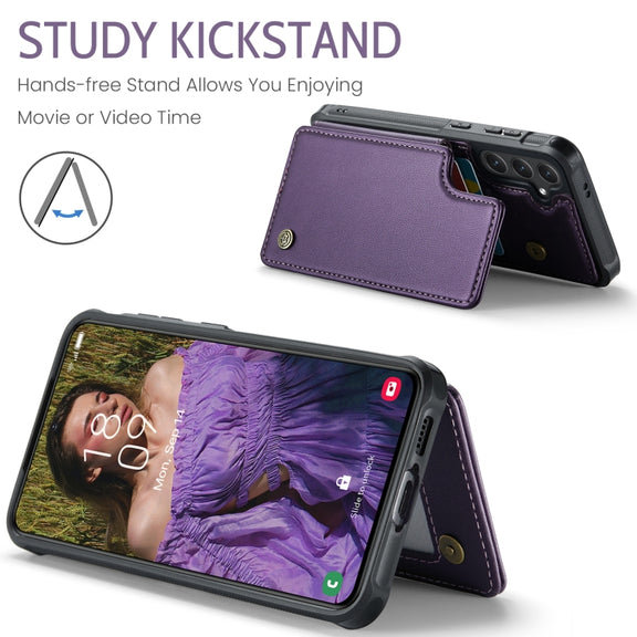 For Samsung Galaxy S24 FE 5G CaseMe C22 Card Slots Holder RFID Anti-theft Phone Case(Purple)