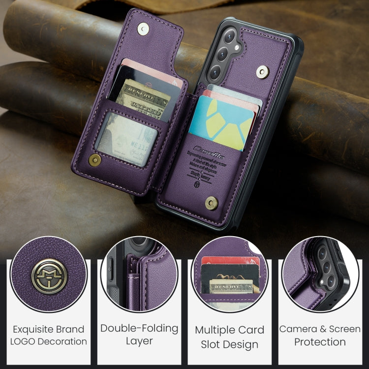 For Samsung Galaxy S24 FE 5G CaseMe C22 Card Slots Holder RFID Anti-theft Phone Case(Purple)