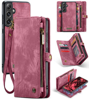 For Samsung Galaxy S24 FE 5G CaseMe 008 Detachable Multifunctional Leather Phone Case(Wine)