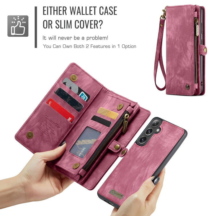 For Samsung Galaxy S24 FE 5G CaseMe 008 Detachable Multifunctional Leather Phone Case(Wine)