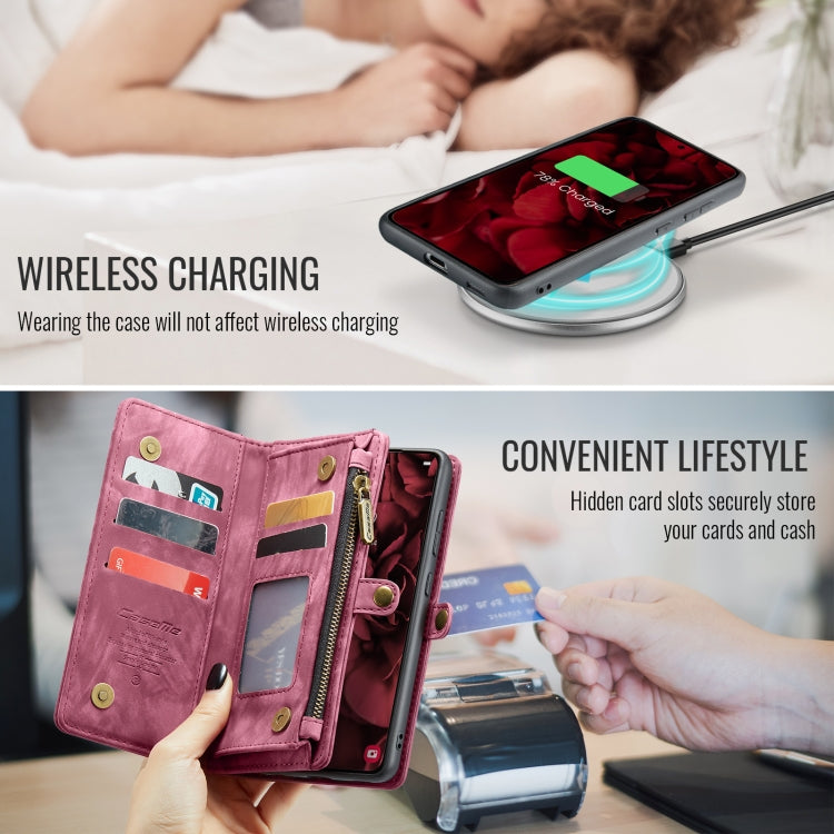 For Samsung Galaxy S24 FE 5G CaseMe 008 Detachable Multifunctional Leather Phone Case(Wine)