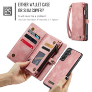 For Samsung Galaxy S24 FE 5G CaseMe 008 Detachable Multifunctional Leather Phone Case(Pink)