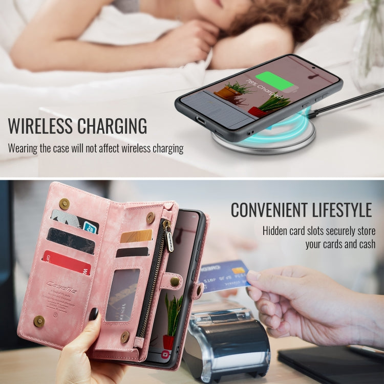 For Samsung Galaxy S24 FE 5G CaseMe 008 Detachable Multifunctional Leather Phone Case(Pink)