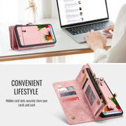 For Samsung Galaxy S24 FE 5G CaseMe 008 Detachable Multifunctional Leather Phone Case(Pink)