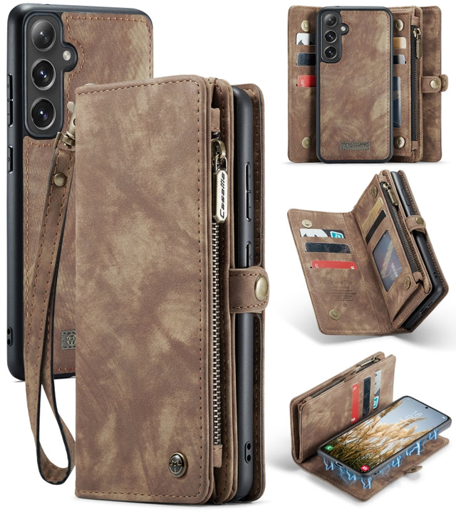 For Samsung Galaxy S24 FE 5G CaseMe 008 Detachable Multifunctional Leather Phone Case(Brown)