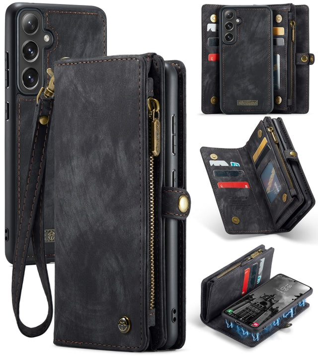 For Samsung Galaxy S24 FE 5G CaseMe 008 Detachable Multifunctional Leather Phone Case(Black)