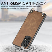 For Samsung Galaxy S25 Ultra 5G Vintage Leather PC Back Cover Phone Case with Crossbody Strap(Brown)