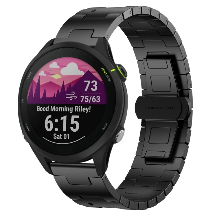 For Garmin Forerunner 255 Titanium Alloy 22mm Metal Watch Band(Black) - Watch Bands by PMc TechLife | Online Shopping South Africa | PMc TechLife | Buy Now Pay Later Mobicred