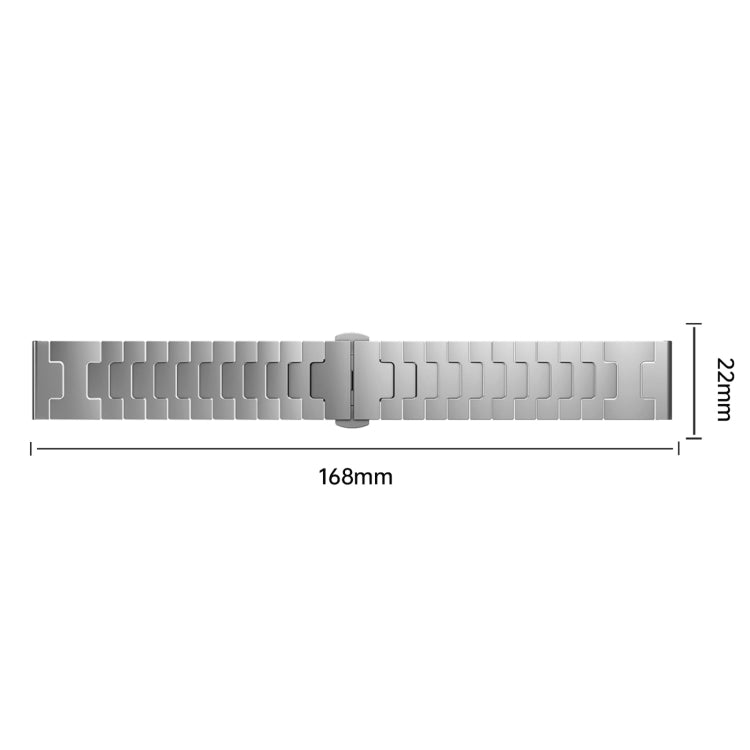 For Garmin Venu 2 Titanium Alloy 22mm Metal Watch Band(Black)