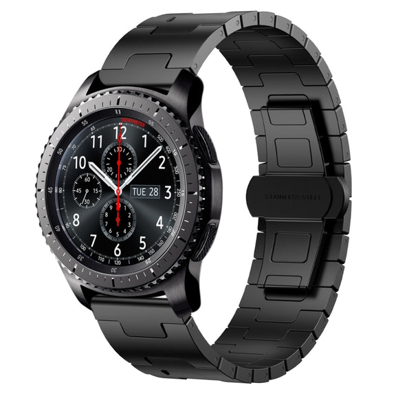 For Samsung Galaxy Gear S3 Frontier Titanium Alloy 22mm Metal Watch Band(Black)