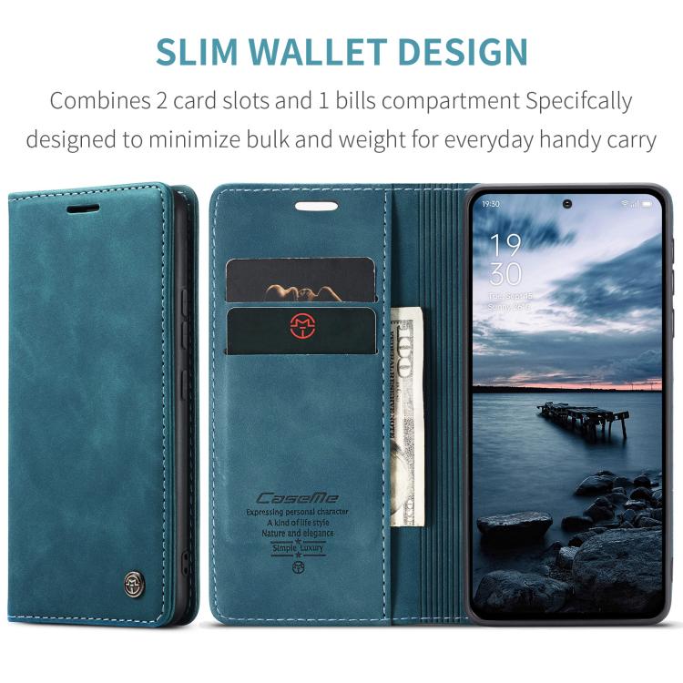 For OPPO Reno12 Pro 5G Global CaseMe 013 Multifunctional Horizontal Flip Leather Phone Case(Blue) - free shipping - PMC Jewellery - Order now!
