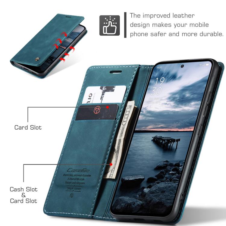 For OPPO Reno12 Pro 5G Global CaseMe 013 Multifunctional Horizontal Flip Leather Phone Case(Blue)