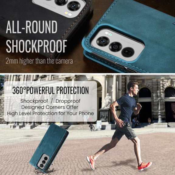 For OPPO Reno12 Pro 5G Global CaseMe 013 Multifunctional Horizontal Flip Leather Phone Case(Blue)