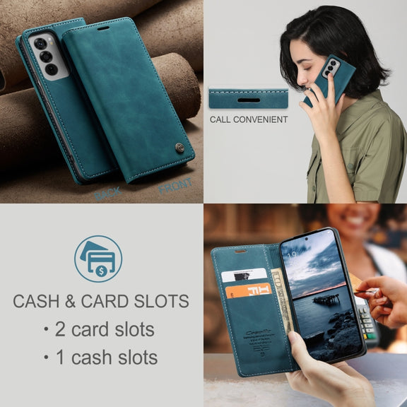 For OPPO Reno12 Pro 5G Global CaseMe 013 Multifunctional Horizontal Flip Leather Phone Case(Blue)
