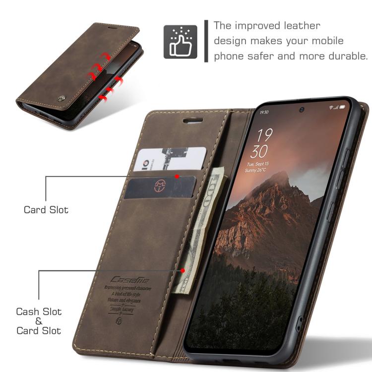 For OPPO Reno12 F /12 FS 5G CaseMe 013 Multifunctional Horizontal Flip Leather Phone Case(Coffee)