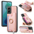 For Motorola Moto G 5G 2024 Retro Magsafe Cross Leather Ring Holder Card Bag Phone Case(Pink) - Motorola Cases by PMC Jewellery | Online Shopping South Africa | PMC Jewellery | Buy Now Pay Later Mobicred
