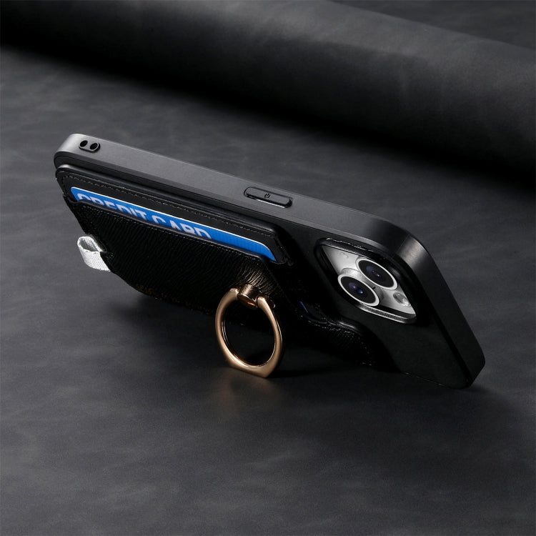 For Samsung Galaxy S25+ 5G Retro Cross Leather Ring Horizontal Insert Card Bag MagSafe Phone Case(Black) - free shipping - PMC Jewellery - Order now!