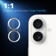 For iPhone 16 / 16 Plus NORTHJO Camera Lens Protector CD Veins 3D Tempered Glass Film(Silver)