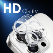 For iPhone 16 Pro / 16 Pro Max NORTHJO Camera Lens Protector Glitter Ring 3D Tempered Glass Film(Silver)
