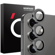 For Samsung Galaxy S24 FE 5G NORTHJO Camera Lens Protector CD Metal Ring Tempered Glass Film(Black)
