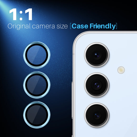 For Samsung Galaxy S24 FE 5G NORTHJO Camera Lens Protector CD Metal Ring Tempered Glass Film(Blue)