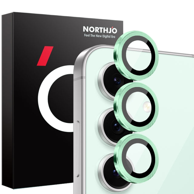 For Samsung Galaxy S24 FE 5G NORTHJO Camera Lens Protector CD Metal Ring Tempered Glass Film(Green)