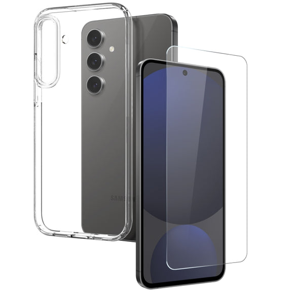 For Samsung Galaxy S25 5G NORTHJO TPU Case with Screen Film, Support Fingerprint Unlock(Transparent)