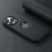 For iPhone 16 Suteni G1 Cross Texture MagSafe Phone Case(Black)