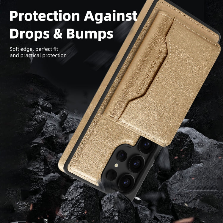 For Samsung Galaxy S25 Ultra 5G Shield Multi-functional MagSafe Card Bag Phone Case(Desert Gold) - Galaxy S25 Ultra 5G Cases by PMC TechLife | Online Shopping South Africa | PMC TechLife | Buy Now Pay Later Mobicred
