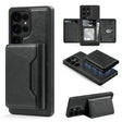 For Samsung Galaxy S25 Ultra 5G Shield Multi-functional MagSafe Card Bag Phone Case(Black) - free shipping - PMC Jewellery - Order now!