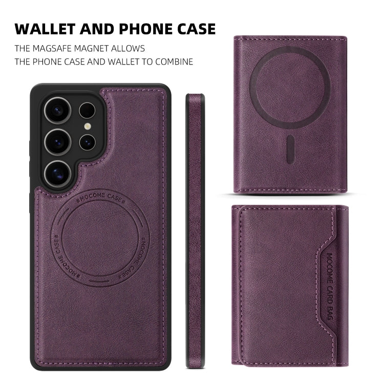For Samsung Galaxy S25 Ultra 5G Shield Multi-functional MagSafe Card Bag Phone Case(Purple) - Galaxy S25 Ultra 5G Cases by PMC Jewellery | Online Shopping South Africa | PMC Jewellery | Buy Now Pay Later Mobicred
