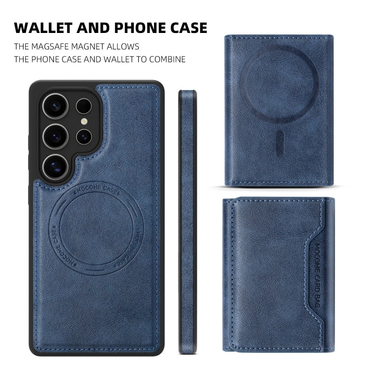 For Samsung Galaxy S25 Ultra 5G Shield Multi-functional MagSafe Card Bag Phone Case(Blue) - Galaxy S25 Ultra 5G Cases by PMC Jewellery | Online Shopping South Africa | PMC Jewellery | Buy Now Pay Later Mobicred