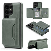 For Samsung Galaxy S25 Ultra 5G Shield Multi-functional MagSafe Card Bag Phone Case(Green)