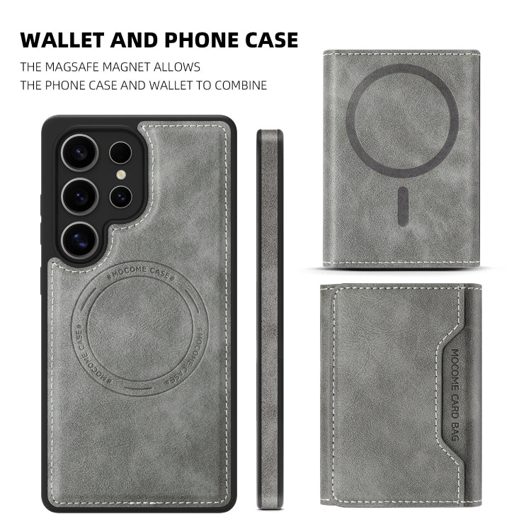 For Samsung Galaxy S25 Ultra 5G Shield Multi-functional MagSafe Card Bag Phone Case(Grey) - Galaxy S25 Ultra 5G Cases by PMC Jewellery | Online Shopping South Africa | PMC Jewellery | Buy Now Pay Later Mobicred