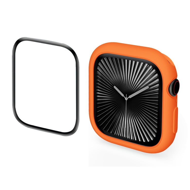 For Apple Watch Series 10 46mm ENKAY Hat-Prince 2 in 1 Candy Color TPU Watch Case with Full Coverage PMMA Soft Film(Orange) - free shipping - PMc TechLife - Order now!