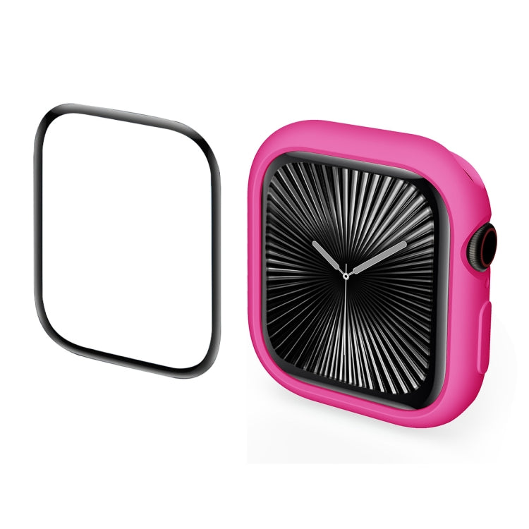 For Apple Watch Series 10 46mm ENKAY Hat-Prince 2 in 1 Candy Color TPU Watch Case with Full Coverage PMMA Soft Film(Rose) - free shipping - PMc TechLife - Order now!