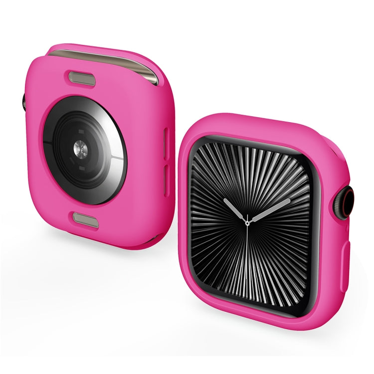 For Apple Watch Series 10 46mm ENKAY Hat-Prince 2 in 1 Candy Color TPU Watch Case with Full Coverage PMMA Soft Film(Rose)