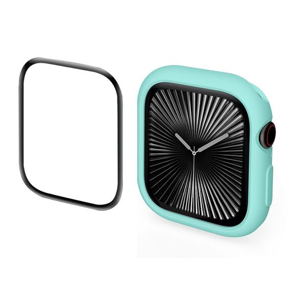 For Apple Watch Series 10 46mm ENKAY Hat-Prince 2 in 1 Candy Color TPU Watch Case with Full Coverage PMMA Soft Film(Light Blue)